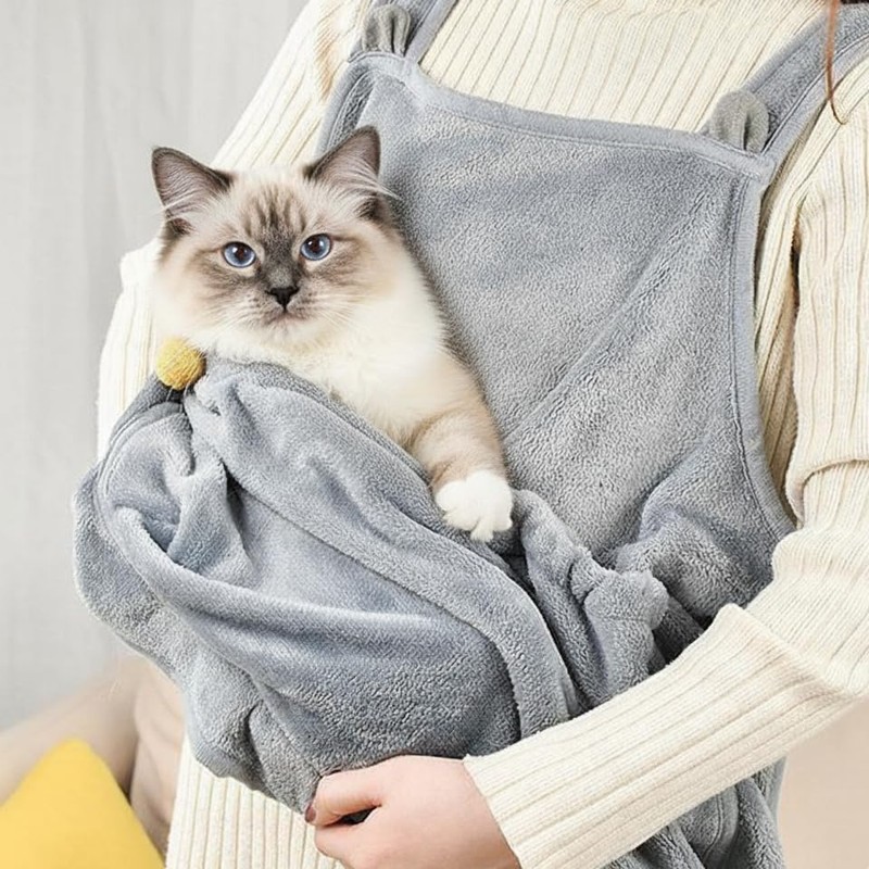 Cat Apron Carrier, Pet Sleeping Bag, Kitten Hands-Free Soft-Sided Carrier