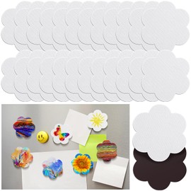 Engrowtic 25 Pcs Magnetic Painting Canvas Panel Mini Canvas Boards Magnetic Canvases for Painting Mini Tile Art for Fridge Locker Art Crafts DIY(Flower Shape,3in)