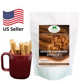 Ceylon Cinnamon Sticks 5", Premium Grade True Cinnamon from Sri Lanka - 12 oz