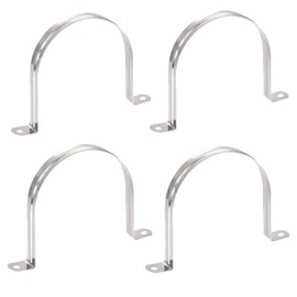 AKIHISA 4 Pcs 2 Hole U Tube Strap Clamp 304 Stainless Steel Rigid Pipe Strap Strap Clamp ID 4Inch(100mm)