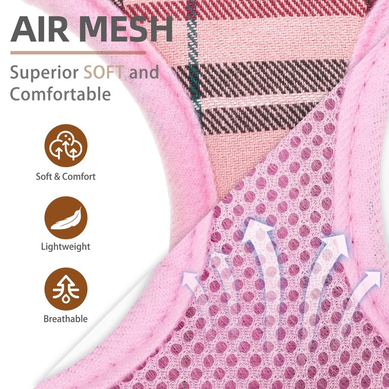 PUPTECK Soft Mesh Dog Harness and Leash Set Pet Puppy