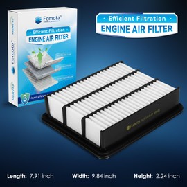 Femota CA12167 Engine Air Filter, Pre-oiled Technology, Longer Lifespan, for Mazda 6 (2018-2021) 2.5L Turbocharged; CX-5 (2019-2025) 2.5L Turbocharged; CX-9 (2016-2023) 2.5L
