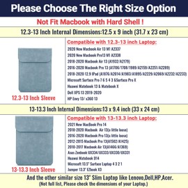 TECOOL 13 Inch Laptop Case Leather for 2022 2024 MacBook Air M3 M2, 2018-2020 MacBook Air 13 M1 A2337/A1932/A2179, 2016-2022 MacBook Pro 13 M2 M1, Surface Pro, XPS 13 Sleeve Protective Case Blue Blue