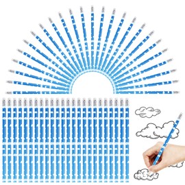 Teling Cartoon Pencils with Erasers Kids Back to School Supplies, Classroom Student Gifts Birthday Party Favors Anime Themed Pencils for Boys Girls Classroom Use(Blue Sky White Cloud)