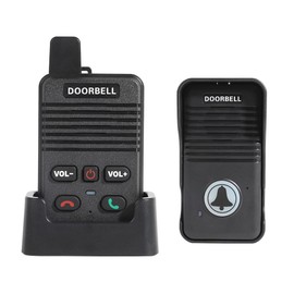 AGJ Wireless Doorbell Black, Full Duplex Two Way Intercom Hand-Free Doorbell, 1000ft Range Waterproof, One Press to Talk for Home Office Older People