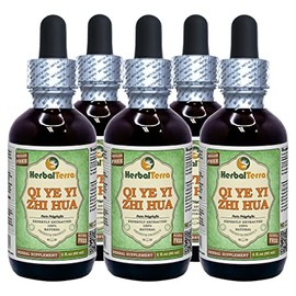 Qi Ye Yi Zhi Hua (Zao Xiu, Chong Lou), Paris (Paris Polyphylla) Glycerite, Dried Rhizome Alcohol-Free Liquid Extract (Brand Name: HerbalTerra, Proudly Made in USA) 5x2 fl.oz (5x60 ml)
