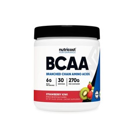 Nutricost BCAA Powder Supplement | 2:1:1 BCAA Ratio | 30, 60, 90, 120, and 150 Servings | Multiple Flavors - Flavor: Strawberry Kiwi, Serving Size: 60 Servings