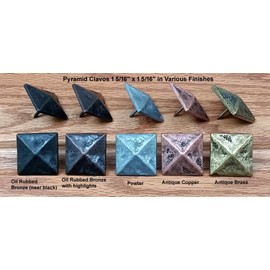 10 Pack of Decorative Nails, Pyramid, Square Shape, 1 5/16" x 1 5/16" (Oil Rubbed Bronze)