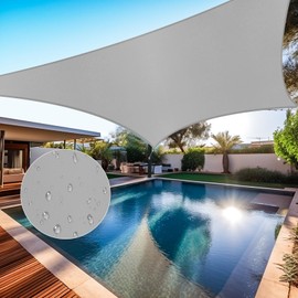 Shade&Beyond Waterproof Sun Shade Sail 10'x10' Rectangular Light Grey Shade Sail, UV Block Sun Shades Outdoor, Shade Canopy for Garden Patio Backyard Lawn Deck