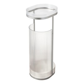 iDesign Toilet Paper Stand with Tray – Elemental Fusion – Clear/Satin Gray