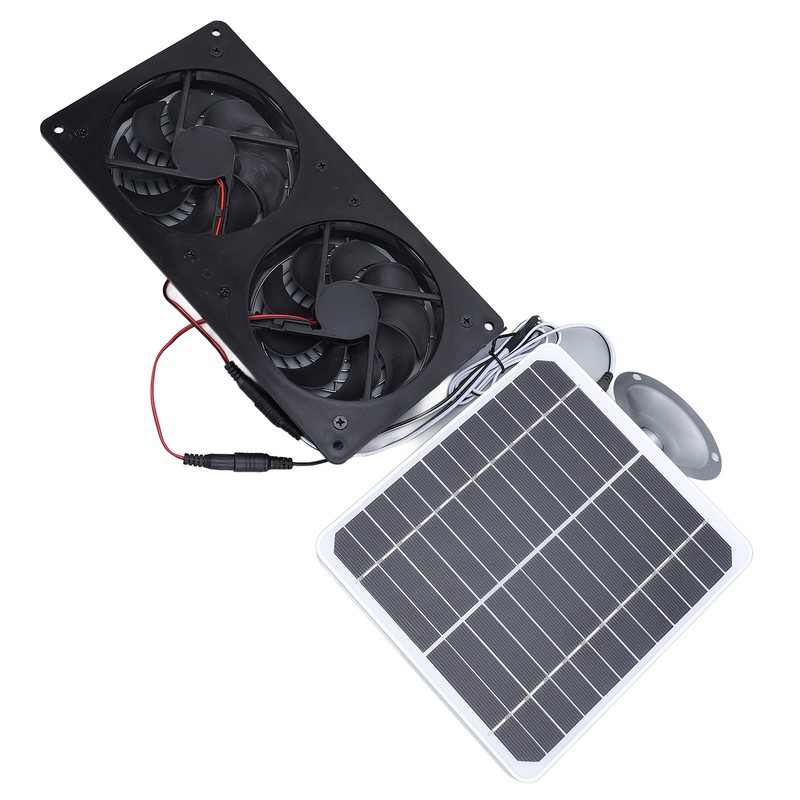 20W Solar Panel Solar Powered Dual Exhaust Fan Kit for