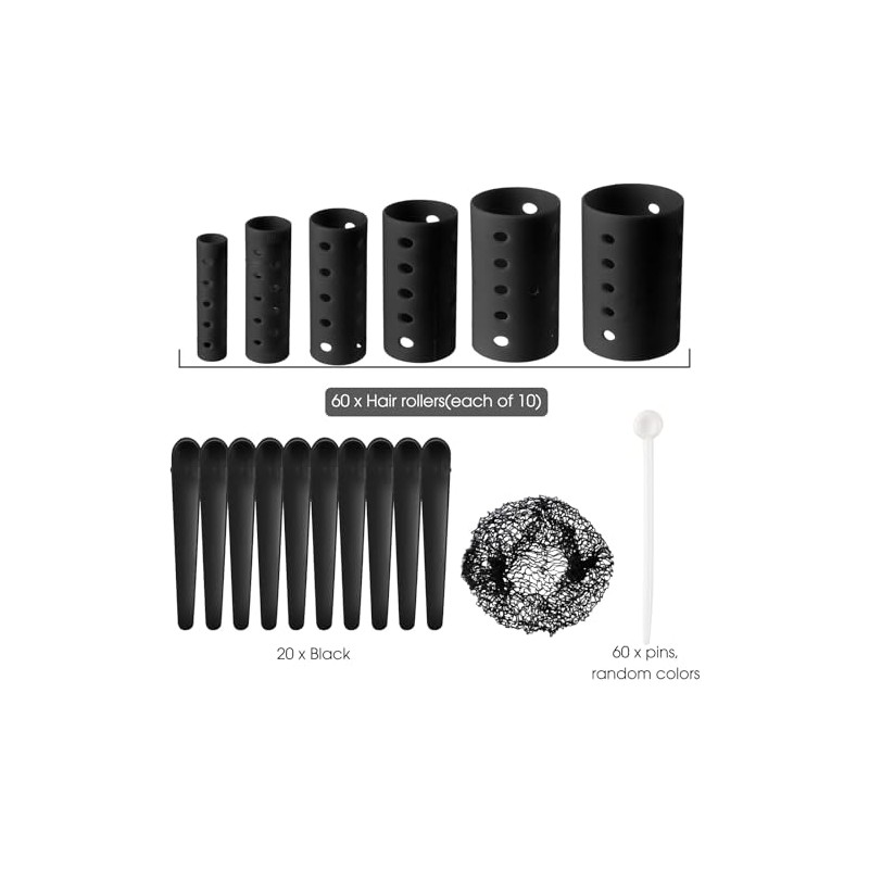 WILLBOND 141 Pieces Hair Rollers Set Include 60 Pcs Plastic