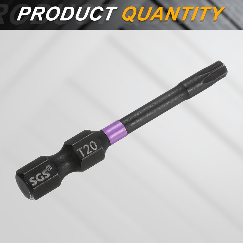 HARFINGTON T20 Torx Head Impact Screwdriver Bits 1/4" Hex Shank