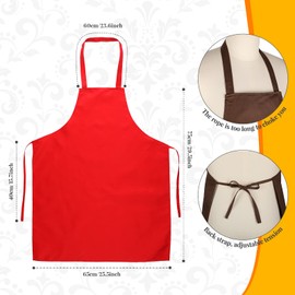 Geyoga 14 Packs Adults Women Aprons White Red Wine Blue Green Black Coffee White Paint Apron Machine Washable Blank Bib Apron Plain Aprons Unisex Aprons for Cooking BBQ DIY Painting Crafting