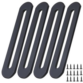 Flat Connector with Slotted Hole Black 155 x 19 mm Flat Connector Stainless Steel Slotted Hole Thickness 2.8 mm Surface Brushed for Wood Furniture Repairing 4 Pieces (4, 155 x 19)