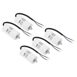 PATIKIL CBB60 10uf Running Capacitor, Pack of 5 AC 450V U-Clamp Cable 50/60Hz Cylinder Base with M8 Screw for Washing Machine, Cleaning Machine, Pump Motor Star