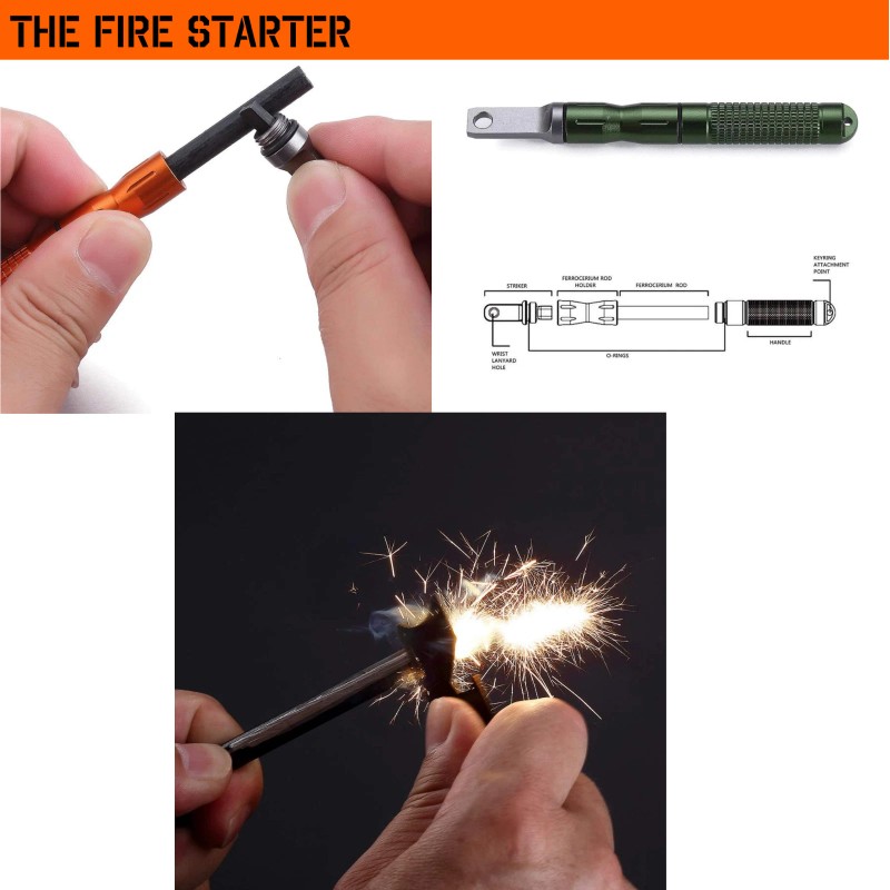 Bushcraft Fire Starter Kit Bushcraft Camping Hiking Survival Emergency Prepper