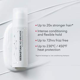 Sebastian Professional NO.BREAKER Bonding and Styling Leave-in Cream | Intense Deep Conditioner Cream with Heat Protection for Smoother, Shinier Hair | 145ml