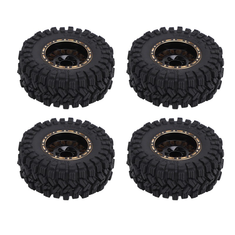 4Pcs Brass Wheel Tire Set 1.2in Hub Replacement for Traxxas