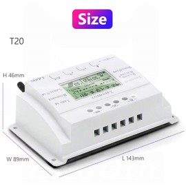 IPO-R.Kwat MPPT T-20 20A Solar Charge Controller 12V 24V LCD Display Compatible PWM Intelligent Efficient Energy Saving