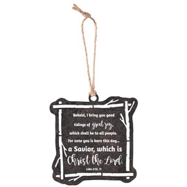 Dicksons Decorative Holiday Hanging Christmas Tree Ornament 3.75 x 4 Inch Metal Joy to The World