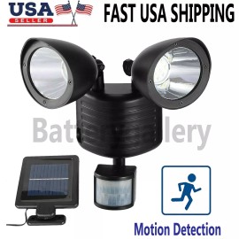 22 LED Dual Security Detector Solar Spot Light Motion Sensor Outdoor Floodlight