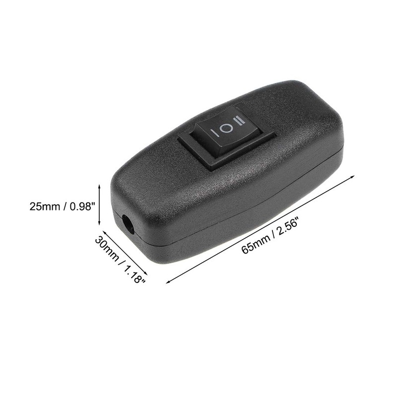 sourcing map Inline Cord Switch AC 250V 3A On-Off-On Control