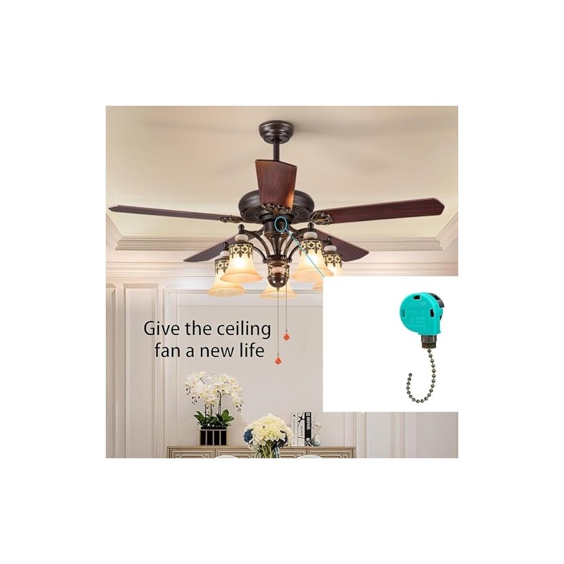 Geettcaifu 1 Pcs ZE-268S6 Ceiling Fan Light Pull Chain Switch,