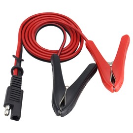 HCFeng 14AWG SAE to Alligator Clip Cable 12V SAE Adapter to Black & Red Alligator Clamp Clip Cable Solar Power Charging Extension Ca-ble for Motorcycles,Car,Solar Power Charging [3.2ft/1m]