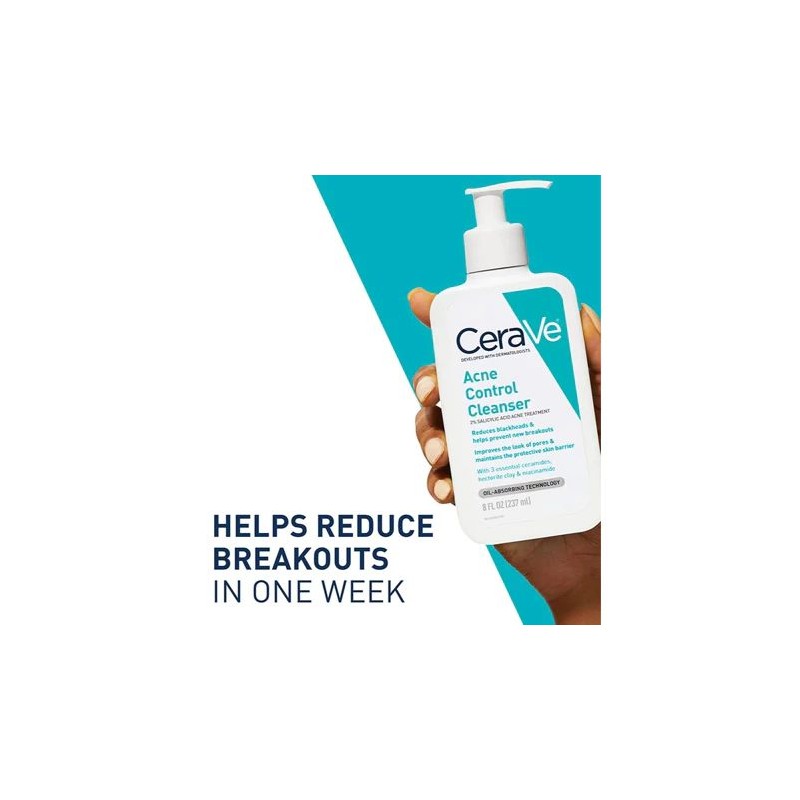 Cerave Acne Control Cleanser Facial Cleanser For Pimple Remover 237ML