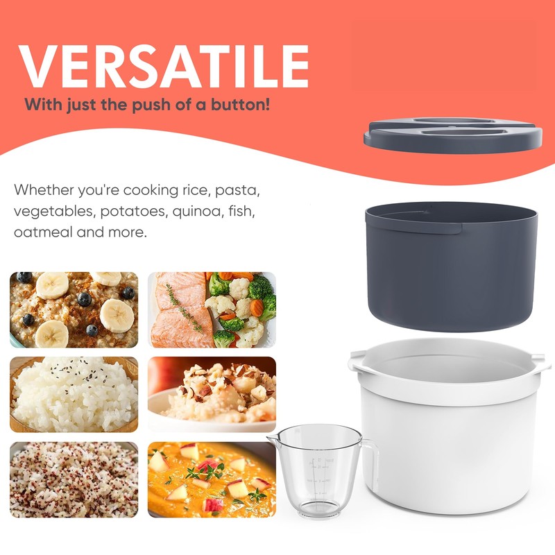 Zwippy Microwave Rice Cooker Steamer and Pasta Cooker with Strainer