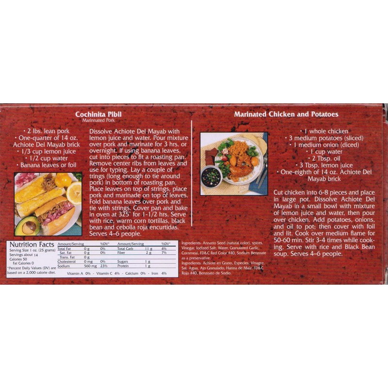 La Perla del Mayab Annatto Seed Paste Achiote, 14 oz.