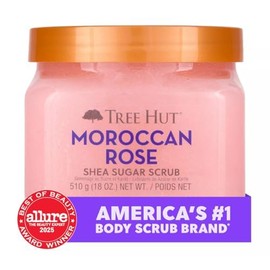 Tree Hut Shea Sugar Scrub Moroccan Rose, 18oz, Ultra Hydrating and Exfoliating Scrub for Nourishing Essential Body Care (Pack of 3)