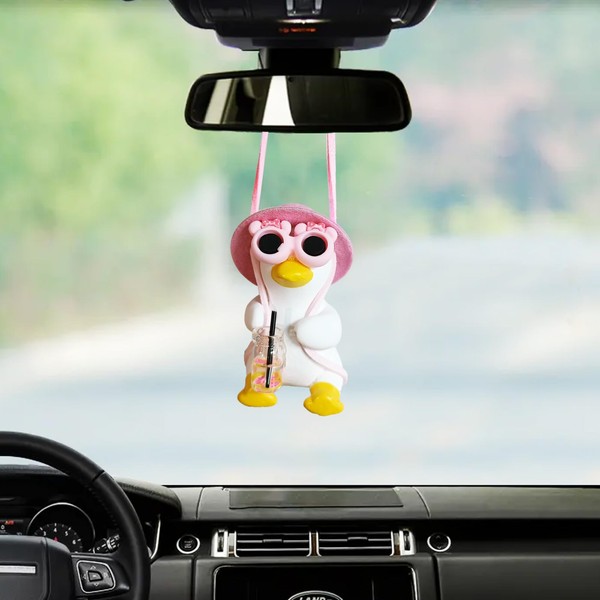 Car Rearview Mirror Pendant Swinging Duck Hanging Swing, Car Hanging