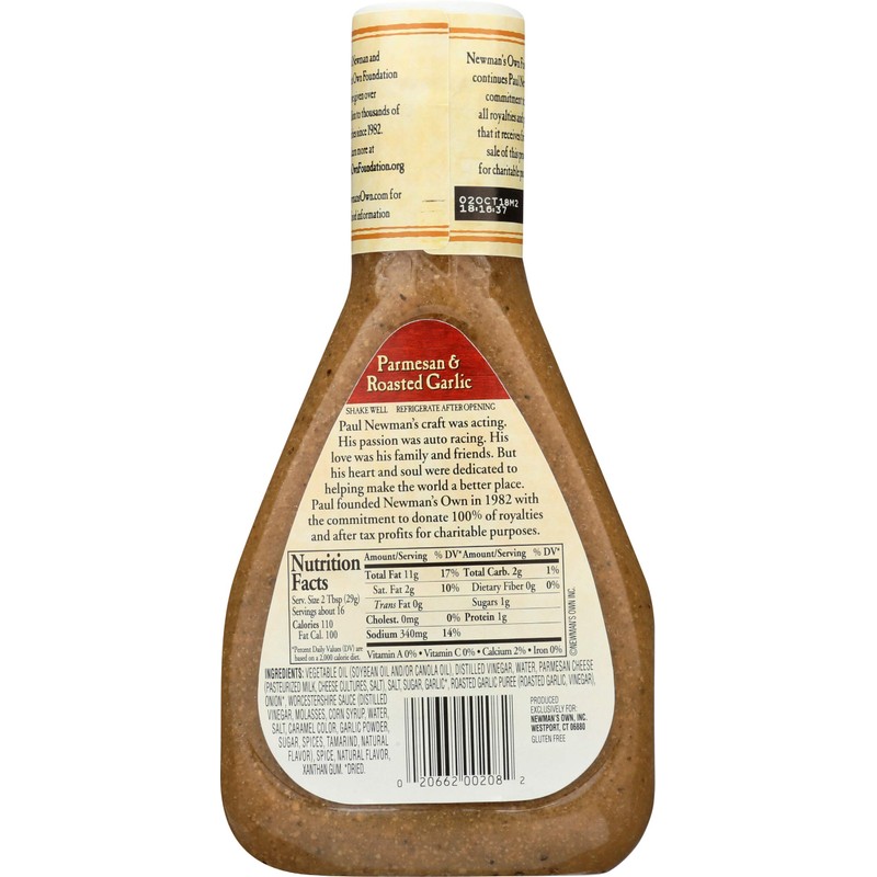 Newman's Own Parmesan & Garlic Salad Dressing 16 oz