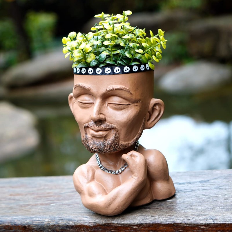 COMODID Beefcake Face Planter Pots Head Planter Man Face Planters