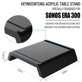 HeyMoonTong Acrylic Table Stand for Sonos ERA 300 Wireless Speaker - Desktop Decorative Bracket Mounting Accessories for Sonos ERA 300 (Black, 2-Pack)