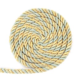 BEL AVENIR 6mm 16Yards Twisted Cord Rope Trim Craft Decorative Nylon Rope Handmade Cording for Sewing Crafts Upholstery Home Décor (Mix Blue)