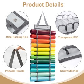 QH-Shop Vinyl Rollen Organizer 12 Fächern Vinyl Rollen Aufbewahrung Organizer Wandhalterung Vinyl Aufbewahrungshalter für Vinylbögen Wärmetransferpapier Geschenkpapier Grau 67x22cm