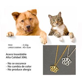 Only faith Cat Collar for Women Stainless Steel Paw Prints with Gift Box Gift for Pet Lovers Dog and Cats Standard Stainless Steel No Gemstone, Standard, Stainless Steel, No Gemstone