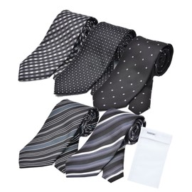 Businessman Support Washable Necktie Set of 5, Washing Bag Included -