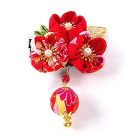 Florica Hair Ornament, Graduation Ceremony, Shichi-Go-San Girl, Kimono Hair Ornament, Coming-of-age Ceremony, Furisode Flower, Bell Included, Knobbing, Hair Accessory, Hair Closure, Flower, Storage