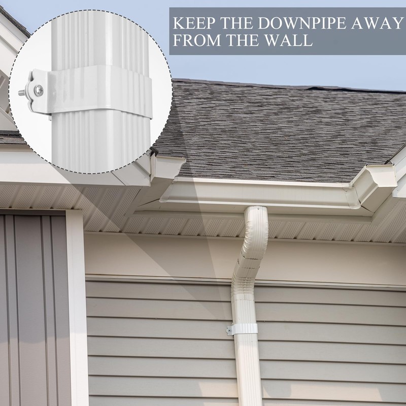 Hicarer 6 Sets Gutter Downspout Straps 2x3 and Downspout Wall