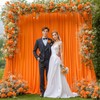 Orange Backdrop Curtain 4 Panels-Wrinkle-Free Orange Curtains Polyester Photography Drapes