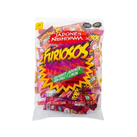Cacahuates Furiosos Nishiyama - Cacahuates Mexicanos picantes con Limon y Chile - Bolsa con 14 piezas 42gr