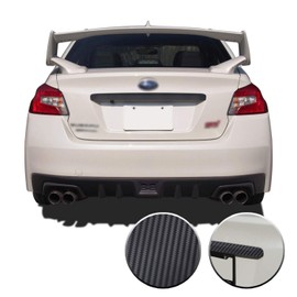 Trunk Trim Accent Vinyl Decal Overlay Wrap Compatible with Subaru WRX STi 2015 2016 2017 2018 2019 2020 - Carbon Fiber Black