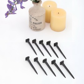Set of 10 Wrought Iron Square Head Nails - 3 Inch