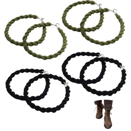 Vayfoni 8Pcs Military Boot Straps - Elastic Pant-Leg Bands - Twisters Army Ties - Trouser Clips with Metal Hooks - For Outdoor Activities (Black,Green)