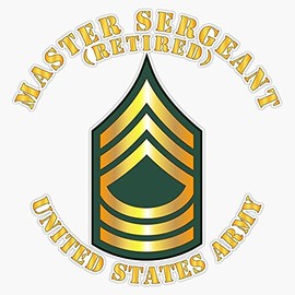 Army - Master Sergeant - MSG - Retired Window Bumper Sticker Decal 5"