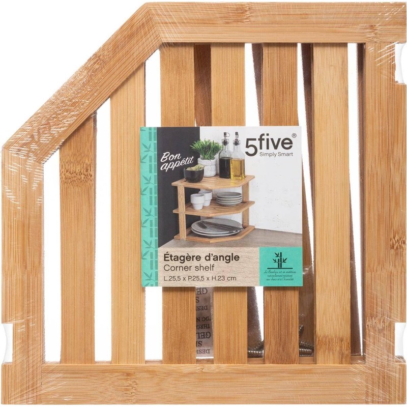 5Five - Corner Shelf 2 Levels Bamboo
